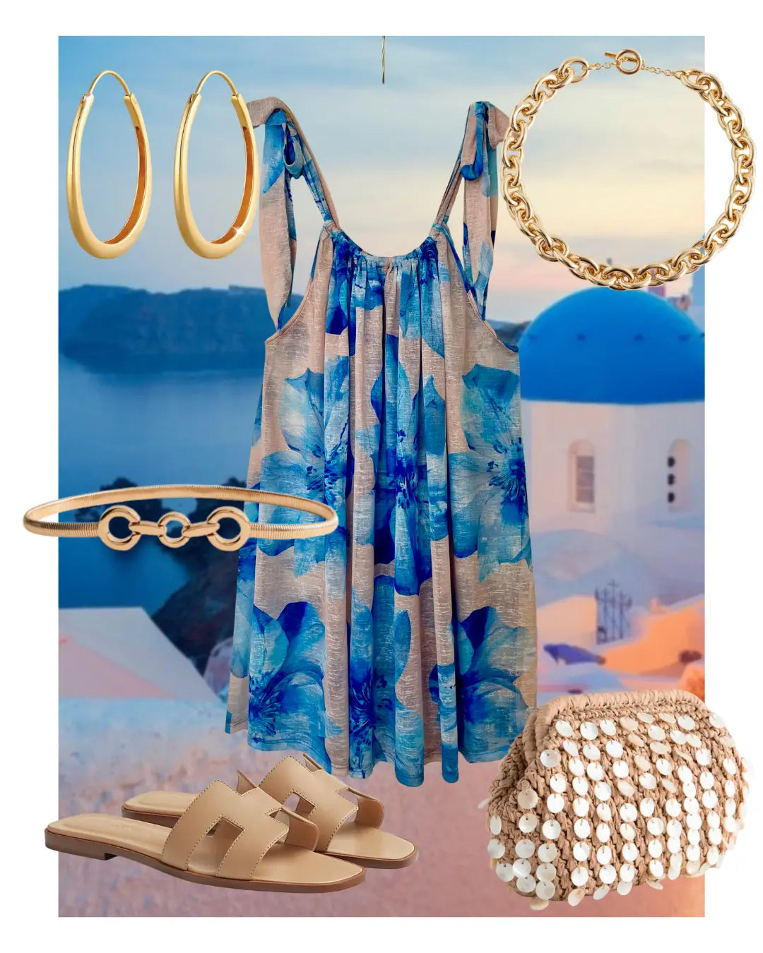 Circe Tie Shoulder Mini Dress Shorebirds