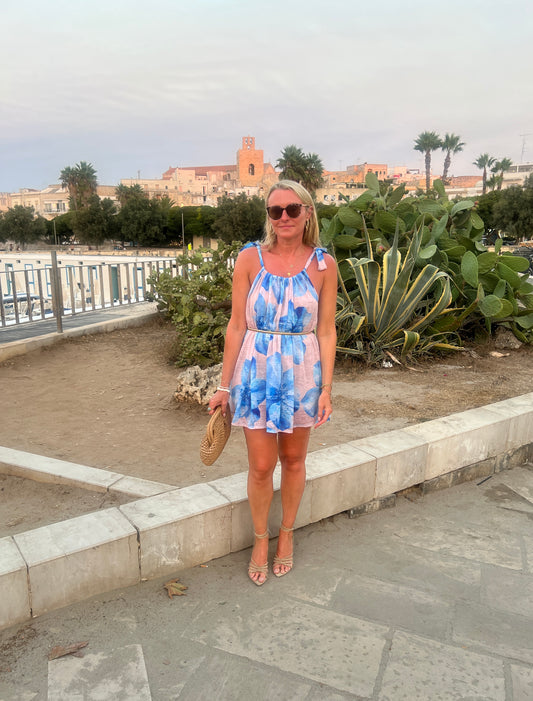 Circe Tie Shoulder Mini Dress Shorebirds