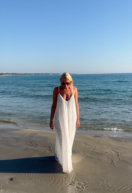 Calypso White Tie Back Dress Shorebirds